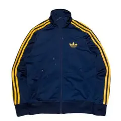 訳あり　adidas ファイヤーバード トラックジャケット ネイビー　イエローのサムネイル