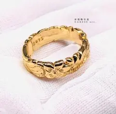 新品 ハワイアン ジュエリー 細リング シルバー925 刻印 ゴールド 13号