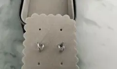 K18フープピアス ストーン付き