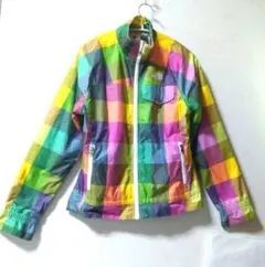 (希少)ノースフェイス　ナイロンジャケット　レディース　M カラフル　チェック