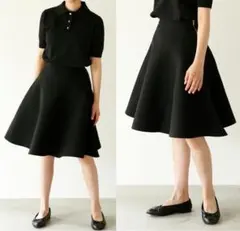 美品　マディソンブルー　DOUBLE FACE ニットフレアスカート　00　黒のサムネイル