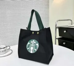 スターバックスランチバッグトートバッグお弁当バッグ保冷バッグ　ブラック