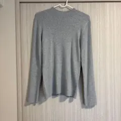 オペークドットクリップ　グレーラメ入りトップス