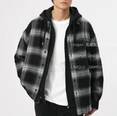 【新品未使用タグ付】 フランネルシャツ　チェック　BLACK　UNIQLO