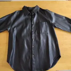 GU レザー風シャツジャケット 黒