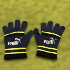 プーマPUMA ネイビー イエロー 手袋　キッズサイズのサムネイル