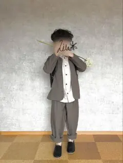 riziere シングルノーカラーセットアップ 入学式 男の子 120