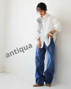 最終値下げ【美品】✨️antiqua✨️タックデニムパンツ ￥4950→