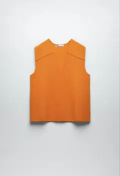 新品✨ZARA♡　ザラ♡　 zara ニット　ベスト　オレンジ♡
