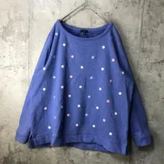 B1699古着　トレーナー　スウェット　青　90s Y2K