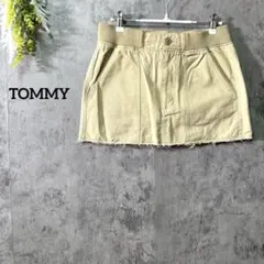 トミー　ミニスカート　裾カットオフ　星モチーフテープ　ストリート　カジュアル