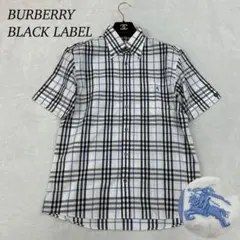 H862 M バーバリーブラックレーベル シャツ グレー ホワイト メンズ