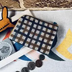 ハンドメイド　L型ポーチ　財布