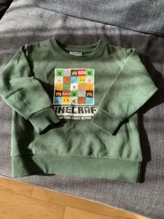 Minecraft グリーン トレーナー 120cm 裏起毛　マイクラ