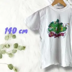 子供服【140】プリントクルーネックTシャツ 半袖カットソー 海外 男女兼用 白