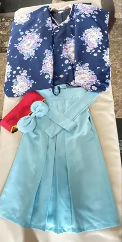 キャサリンコテージ✨卒業式 袴160 4点セット 水色 スカイブルー 美品