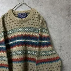 90s vintage 総柄ニット　セーター　メンズ　XL古着　個性派　　Y3