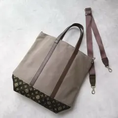 【美品】　ラシット 2WAY キャンバス コンビ トートバッグ ショルダー