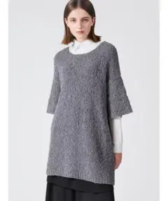 mizuiroind ヘアリーヤーンハーフスリーブチュニック