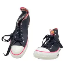 コンバース オールスター ハイカットスニーカー 26cm 黒 ピンクチェック