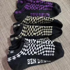 BEN DAVIS ベンデイビス チェッカー柄 アンクルソックス 3足セットのサムネイル