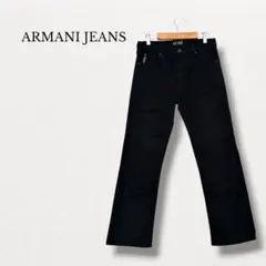 アルマーニジーンズ 【S】コンフォートフィット ストレートパンツ 黒 イタリア製のサムネイル