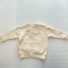 petit main 恐竜柄トレーナー クリーム色80