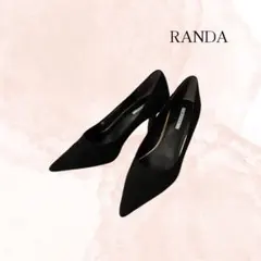 RANDA ゴールドモチーフヒールパンプス 23cm