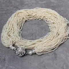 砂ケシパール 芥子 あこや ネックレス 24連 ロング 1.4mm 53cm - メルカリ