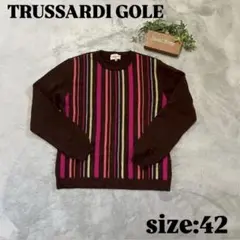 【TRUSSARDI GOLE】ストライプデザインニットセーター （42）