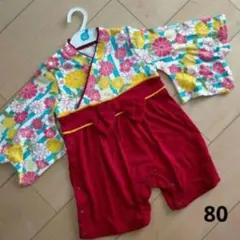 A　新品　袴風ロンパース　80