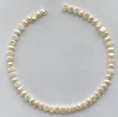 淡水パール　約7〜7.5ミリ　ホワイトバロック系　約39センチ
