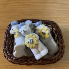 カントリー風　テディベアの箸置き