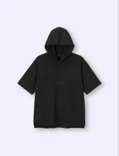 GU ドライダブルフェイスパーカ(5分袖) XL ブラック