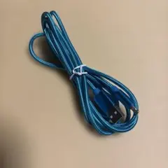 美品　充電　USB〜ライトニングケーブル　iPhone 2m 青