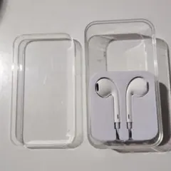 ホワイト 有線イヤホン 3.5mm　ジャック ケース付き