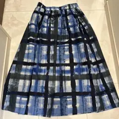 サカイ 22AW 巻きスカート チェック 異素材ドッキング 即完売品 青 1