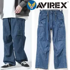 新品訳 アヴィレックス イージーカーゴパンツ ユーズドデザインデニム Sサイズ