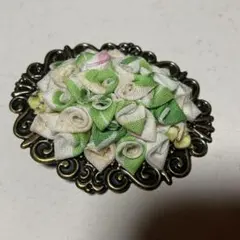リボン花デザインブローチ