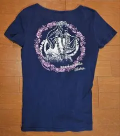 【美品】Maunaloa マウナロア フラダンス Tシャツ Mサイズ ネイビーのサムネイル