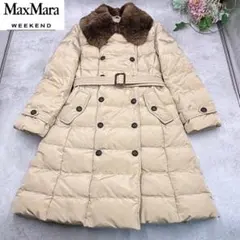 MaxMara Weekend ファー付きダウンコート ダブルコート ベルト