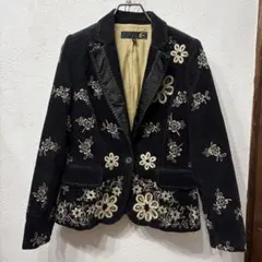 珍品　レア　アメリカ古着　古着　花柄刺繍 コーデュロイ テーラードジャケット