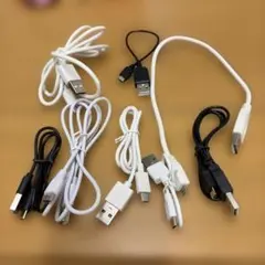 USBケーブル 8本セット ホワイト ブラック