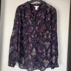H&M 長袖シャツ ブラウス ペイズリー柄