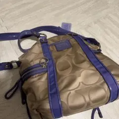 COACH トートバッグ ベージュ/パープルのサムネイル