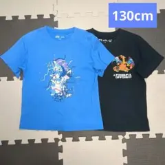 UNIQLO UT ポケモン 2着セット 半袖 Tシャツ 黒 水色 130cm