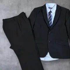 BACK&FORTH ボーイズ　黒 ストライプ スーツセット　卒業式　入学式