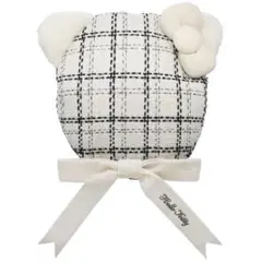 ハローキティ チェック柄 ベレー帽 ホワイト ユニバ