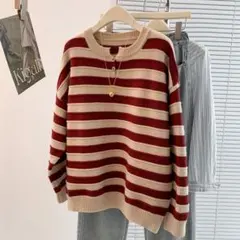 ニット セーター カジュアル ボーダー柄 配色 おしゃれ度高め 秋冬新作