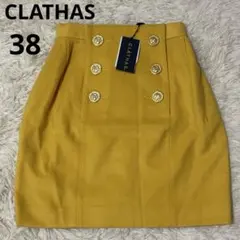 【タグ付美品】　クレイサス　タイトスカート　カシミヤ入り　金ボタン　日本製のサムネイル